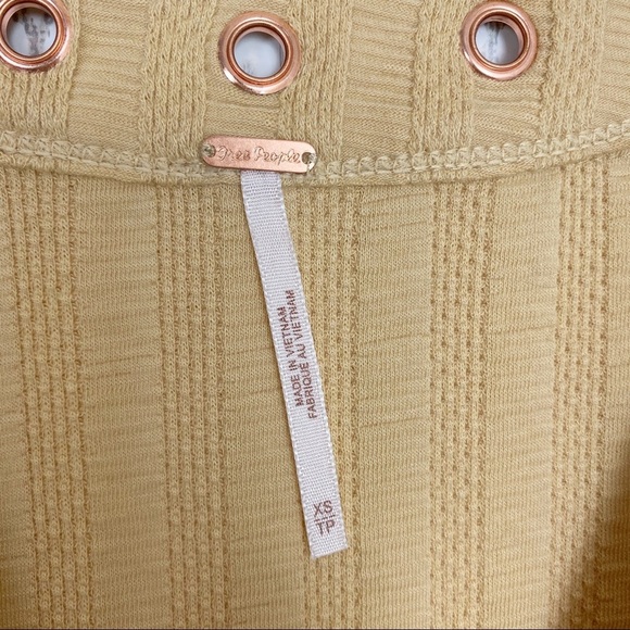 FREE PEOPLE Ice Cold Sun Fade Henley Lace Corset V-neck Top NWT XS - Picture 8 of 11